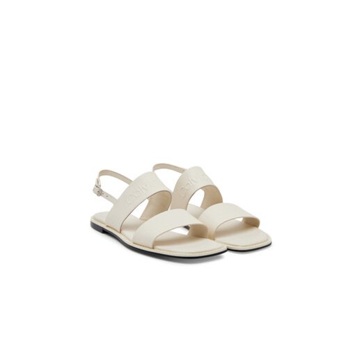 Sandały Calvin Klein Flat Sandal - He HW0HW02377 Écru Calvin Klein 38 eobuwie.pl