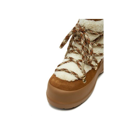 Śniegowce Moon Boot Luna Boot Shearling 80D2480020 Brązowy Moon Boot 39 eobuwie.pl