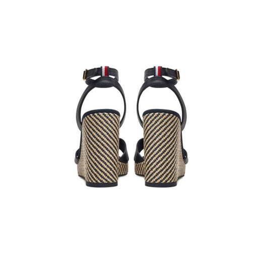 Sandały Tommy Hilfiger Im Raffia Sandal FW0FW08224 Granatowy Tommy Hilfiger 41 eobuwie.pl