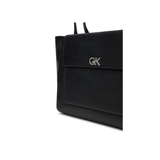 Torebka Calvin Klein Ck Medium Shopper_Tex K60K613178 Czarny Calvin Klein 00 eobuwie.pl
