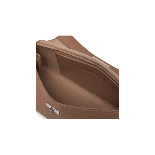 Torebka Calvin Klein Ck Push Shoulder Bag K60K612143 Brązowy Calvin Klein 00 eobuwie.pl