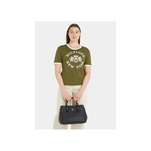 Torebka Tommy Hilfiger Th Emblem Satchel AW0AW15224 Czarny Tommy Hilfiger 00 eobuwie.pl