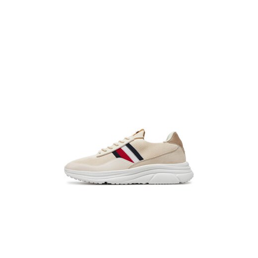 Sneakersy Tommy Hilfiger Modern Runner Premium Knit FM0FM05135 Beżowy Tommy Hilfiger 45 eobuwie.pl