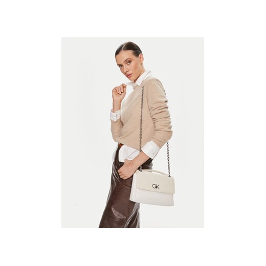 Torebka Calvin Klein Re-Lock Conv Shoulder Bag_Jcq K60K611755 Écru Calvin Klein 00 eobuwie.pl