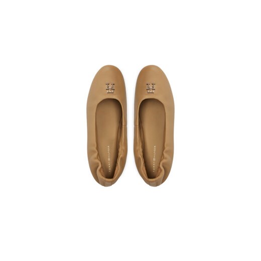 Baleriny Tommy Hilfiger Th Elevated Elastic Ballerina FW0FW07882 Khaki Tommy Hilfiger 37 eobuwie.pl