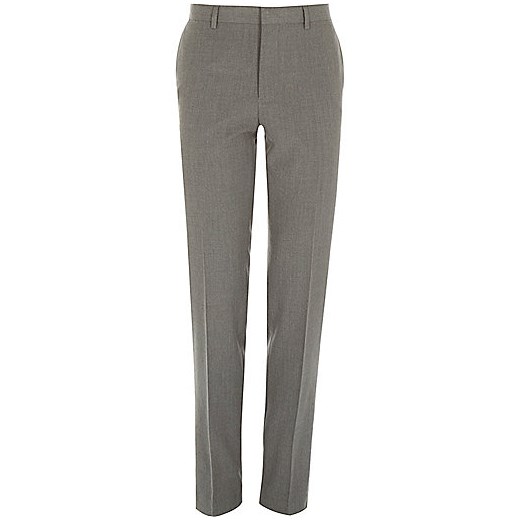 Grey slim suit trousers river-island szary 