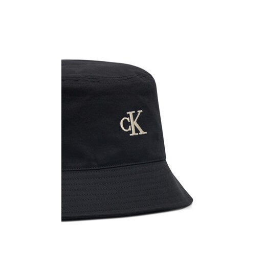 Kapelusz Calvin Klein Jeans Embroidered Monogram Bucket Hat LV04K5020G Czarny 00 eobuwie.pl