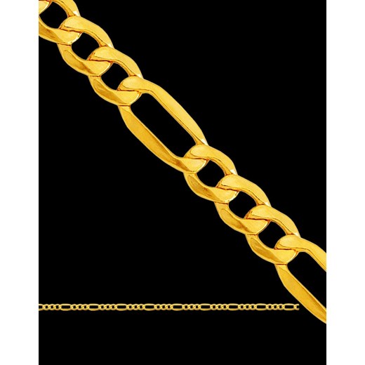 22cm bransoletka złota figaro jubiler-pl czarny 