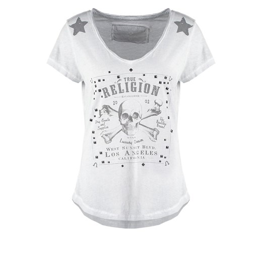 True Religion Tshirt z nadrukiem highrise zalando szary abstrakcyjne wzory