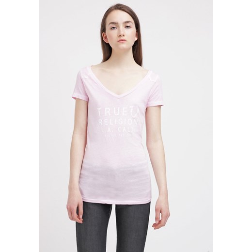 True Religion Tshirt z nadrukiem rose zalando rozowy Bluzki bawełniane