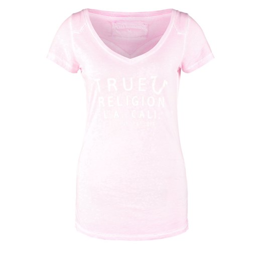 True Religion Tshirt z nadrukiem rose zalando rozowy abstrakcyjne wzory