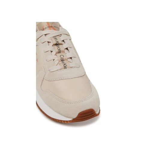 Sneakersy Calvin Klein Jeans Runner Sock Laceup Ny-Lth Wn YW0YW00840 Beżowy 39 eobuwie.pl
