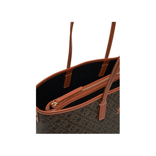 Torebka Tommy Hilfiger Th Monoplay Leather Tote AW0AW17416 Czarny Tommy Hilfiger 00 eobuwie.pl