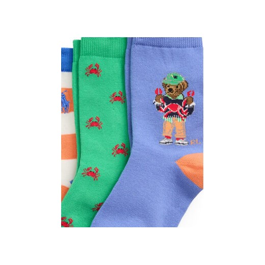 Zestaw 3 par wysokich skarpet dziecięcych Polo Ralph Lauren 443969087001 Polo Ralph Lauren 4_7Y eobuwie.pl