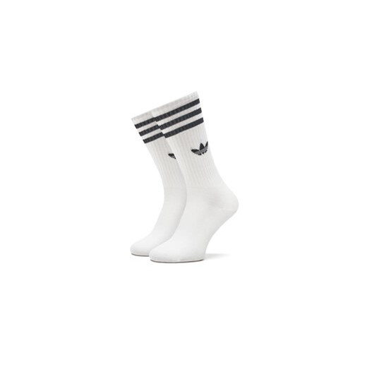 Zestaw 3 par wysokich skarpet unisex adidas Solid Crew IJ0734 Biały 46_48 eobuwie.pl