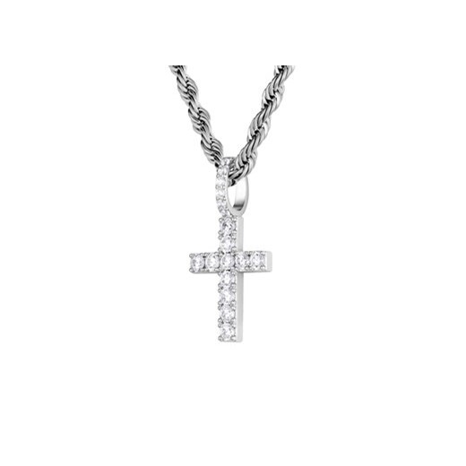 Zawieszka ICED STUFF Micro Diamond Cross Białe złoto Iced Stuff 00 eobuwie.pl