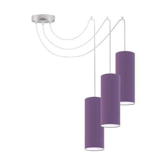 Designerska lampa wisząca pająk z fioletowymi tubami VIZELA T3 ze sklepu Lysne w kategorii Lampy wiszące - zdjęcie 181814091