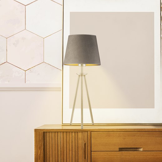 Nowoczesna lampka na komodę BERGEN VELUR ze sklepu Lysne w kategorii Lampy stołowe - zdjęcie 181814271