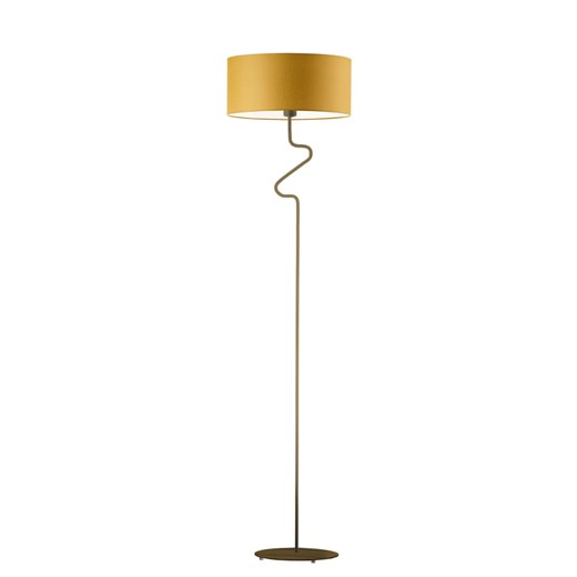 Stylowa lampa podłogowa do salonu z musztardowym abażurem MORONI ze sklepu Lysne w kategorii Lampy podłogowe - zdjęcie 181814411