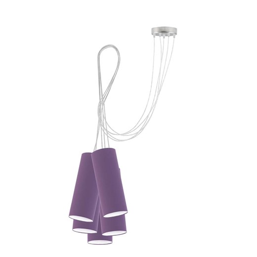 Chromowana lampa wisząca z fioletowymi tubami VIZELA T5 ze sklepu Lysne w kategorii Lampy wiszące - zdjęcie 181814430