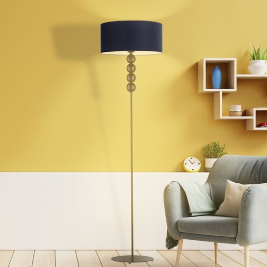 Granatowa lampa podłogowa do czytania BERMUDY czarne kule ze sklepu Lysne w kategorii Lampy podłogowe - zdjęcie 181814543