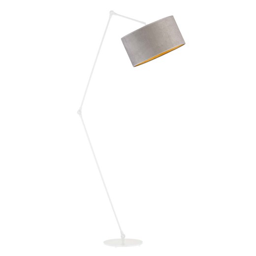 Biała lampa podłogowa z wysięgnikiem ruchomym BARI VELUR ze sklepu Lysne w kategorii Lampy podłogowe - zdjęcie 181814822