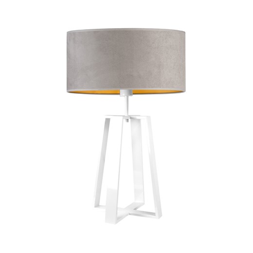 Designerska lampa stołowa szaro-biała THOR VELUR ze sklepu Lysne w kategorii Lampy stołowe - zdjęcie 181814851