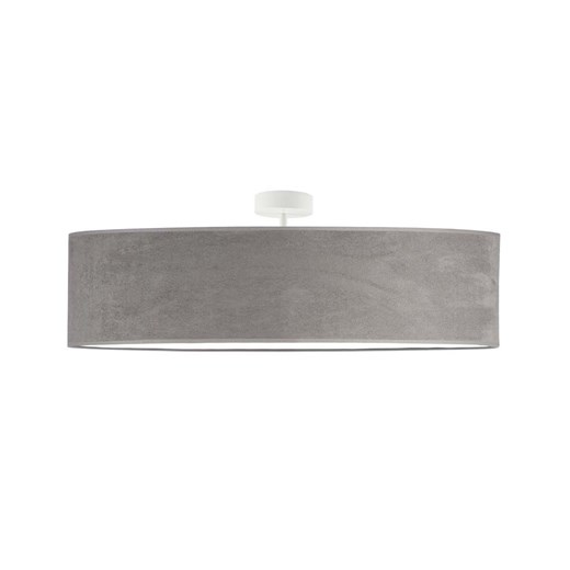Nowoczesna lampa sufitowa z abażurem GRENADA VELUR  fi - 80 cm - kolor szary ze sklepu Lysne w kategorii Lampy sufitowe - zdjęcie 181816421