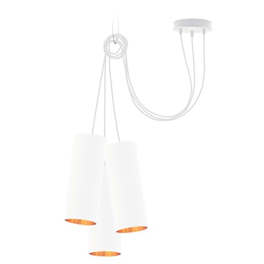 Lampa wisząca biała VIZELA T3 GOLD ze sklepu Lysne w kategorii Lampy wiszące - zdjęcie 181817190