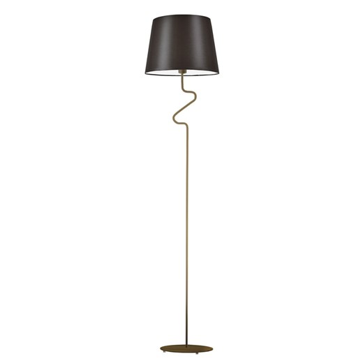 Klasyczna lampa stojąca z brązowym abażurem z tkaniny FOGO ze sklepu Lysne w kategorii Lampy podłogowe - zdjęcie 181817872