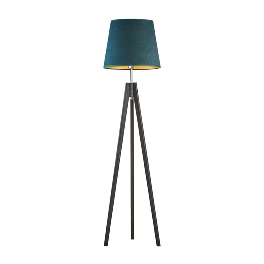 Designerska lampa drewniana z welurowym abażurem ARUBA VELUR ze sklepu Lysne w kategorii Lampy podłogowe - zdjęcie 181817951