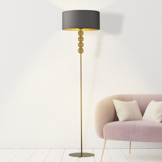 Nowoczesna lampa podłogowa z abażurem BERMUDY GOLD ze sklepu Lysne w kategorii Lampy podłogowe - zdjęcie 181818903