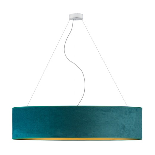 Designerska lampa wisząca do hotelu PORTO VELUR fi - 100 cm - kolor zieleń butelkowa ze złotym wnętrzem ze sklepu Lysne w kategorii Lampy wiszące - zdjęcie 181818932