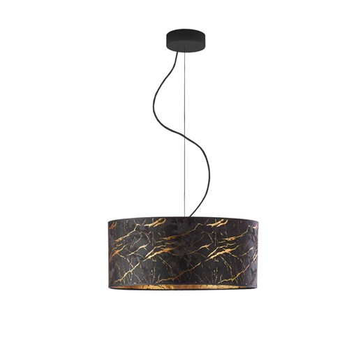 Czarna lampa wisząca do salonu HAJFA MARMUR fi - 40 cm - kolor czarny ze sklepu Lysne w kategorii Lampy wiszące - zdjęcie 181819993