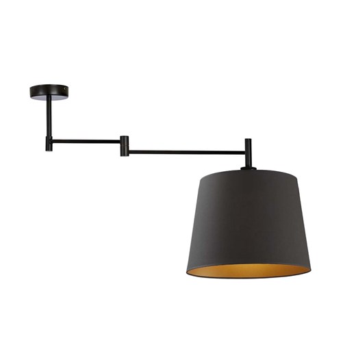 Czarna lampa sufitowa na wysięgniku ruchomym TAMPA GOLD z abażurem ze sklepu Lysne w kategorii Lampy sufitowe - zdjęcie 181820384