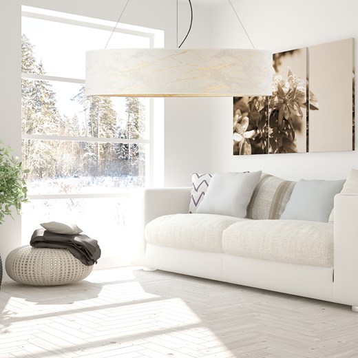 Nowoczesny żyrandol z tkaninowym abażurem PORTO MARMUR fi - 100 cm ze sklepu Lysne w kategorii Lampy wiszące - zdjęcie 181820551