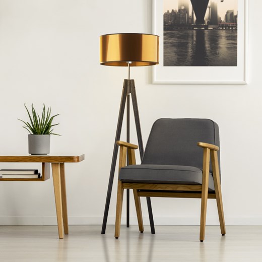 Lampa stojąca drewniana do salonu HAITI MIRROR ze sklepu Lysne w kategorii Lampy podłogowe - zdjęcie 181820644