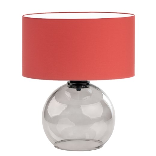 Czerwona lampa stołowa do salonu ze szklaną podstawą LUTON ze sklepu Lysne w kategorii Lampy stołowe - zdjęcie 181820710
