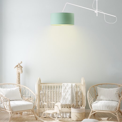 Biało-miętowa lampa wisząca z ruchomym ramieniem do pokoju dziecka RIO ze sklepu Lysne w kategorii Lampy dziecięce - zdjęcie 181821913