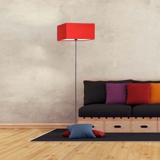 Czarno-czerwona lampa stojąca do salonu PRAGA o minimalistycznym designie ze sklepu Lysne w kategorii Lampy podłogowe - zdjęcie 181822032