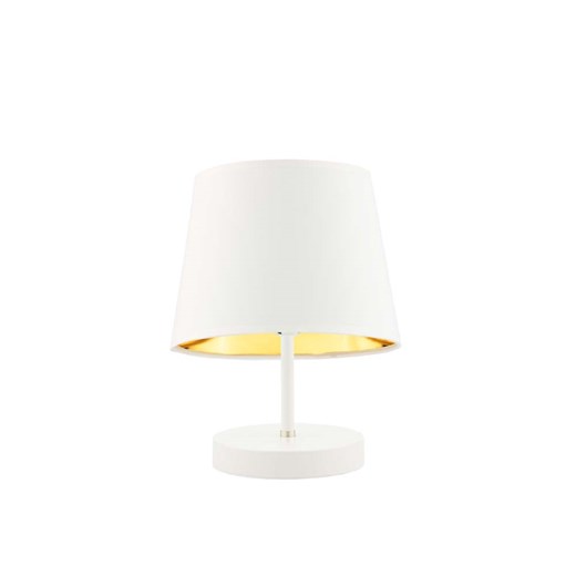 Biała lampka nocna do sypialni ALMADA GOLD ze sklepu Lysne w kategorii Lampy stołowe - zdjęcie 181822142