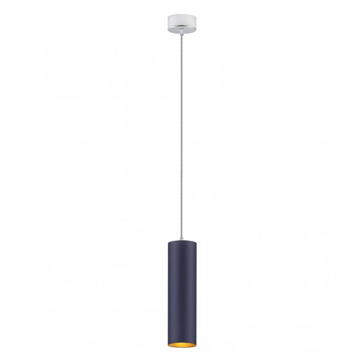 Jednopunktowa lampa wisząca do jadalni BEJRUT GOLD z abażurem w kształcie tuby ze złotym wnętrzem ze sklepu Lysne w kategorii Lampy wiszące - zdjęcie 181822172