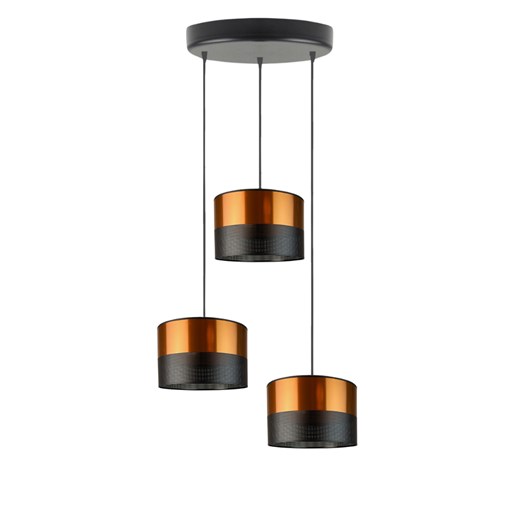 Lampa wisząca 3-płomienna w kolorze czarno-miedzianym PUEBLO GLAM ze sklepu Lysne w kategorii Lampy wiszące - zdjęcie 181822380