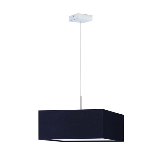 Kwadratowa lampa wisząca z granatowym abażurem 40x40 cm BOGOTA - kolor granatowy ze sklepu Lysne w kategorii Lampy wiszące - zdjęcie 181823141