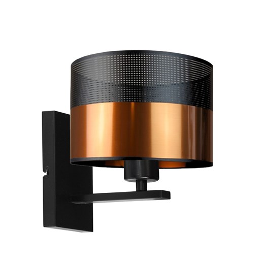 Designerska lampka ścienna do czytania ELVORA GLAM miedziany abażur walec 17,5x12 cm ze sklepu Lysne w kategorii Lampy ścienne - zdjęcie 181823242