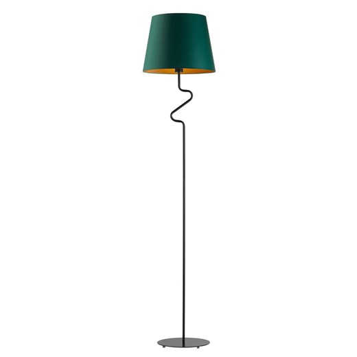 Lampa podłogowa z abażurem w kolorze butelkowej zieleni FOGO GOLD ze sklepu Lysne w kategorii Lampy podłogowe - zdjęcie 181823704