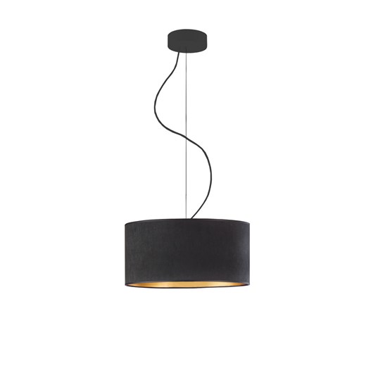 Żyrandol z welurowym kloszem o złotym wnętrzu HAJFA VELUR fi - 30 cm ze sklepu Lysne w kategorii Lampy wiszące - zdjęcie 181824511