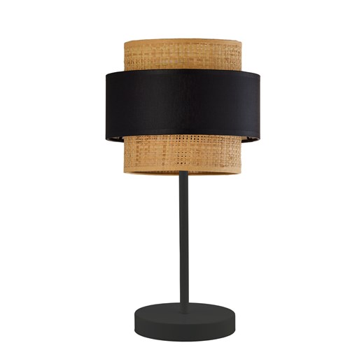Czarna lampka nocna boho rattanowa NICEA BOHO II ze sklepu Lysne w kategorii Lampy stołowe - zdjęcie 181824762