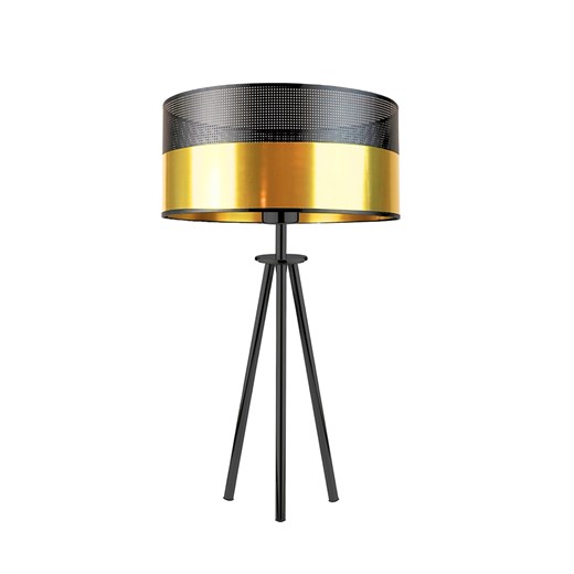 Czarno-złota lampa stołowa na 3 nogach ALTA GLAM w stylu glamour ze sklepu Lysne w kategorii Lampy stołowe - zdjęcie 181825173