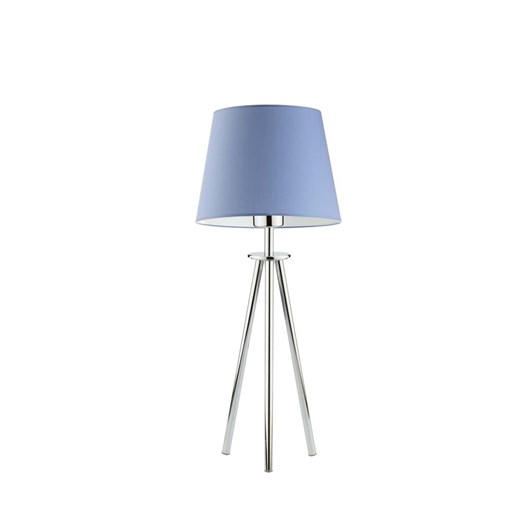 Lampka nocna trójnóg do pokoju chłopca w chromowanym wykończeniu z niebieskim abażurem BERGEN ze sklepu Lysne w kategorii Lampy dziecięce - zdjęcie 181825372